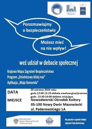 plakat, debata społeczna Nowy Dwór Mazowiecki
