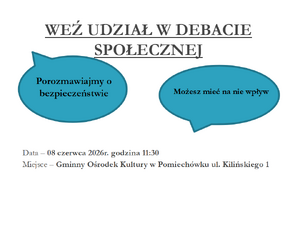 ZAPRASZAMY MIESZKAŃCÓW GMINY POMIECHÓWEK NA DEBATĘ SPOŁECZNĄ EWALUACYJNĄ