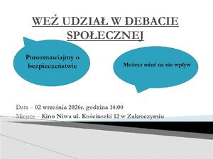 ZAPRASZAMY MIESZKAŃCÓW GMINY NASIELSK NA DEBATĘ SPOŁECZNĄ EWALUACYJNĄ